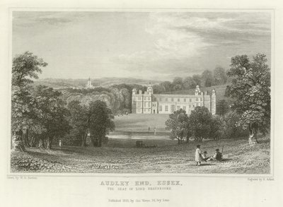 Audley End, Essex, siedziba Lorda Braybrooke autorstwa William Henry Bartlett
