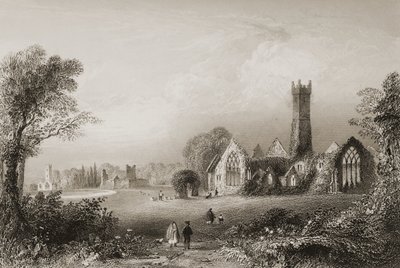 Opactwo augustianów w Adare, hrabstwo Limerick, Irlandia, z „Scenery and Antiquities of Ireland” George
