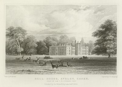 Bell House, Aveley, Essex, siedziba Sir T B Lennarda, Baroneta autorstwa William Henry Bartlett