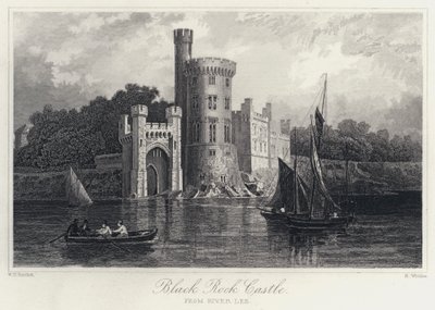 Zamek Black Rock, od rzeki Lee (rycina) autorstwa William Henry Bartlett