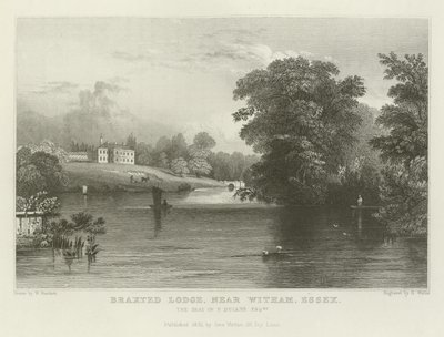 Braxted Lodge, niedaleko Witham, Essex, siedziba P Ducane, Esquire autorstwa William Henry Bartlett