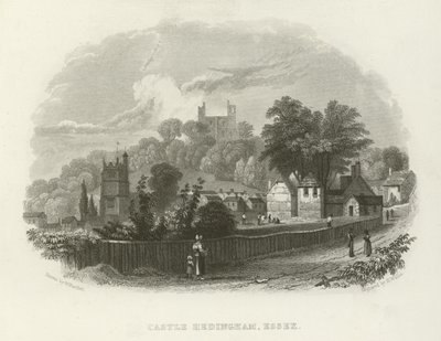 Castle Hedingham, Essex autorstwa William Henry Bartlett