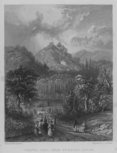 Chapel Hill, niedaleko Torquay, Devon (rycina) autorstwa William Henry Bartlett