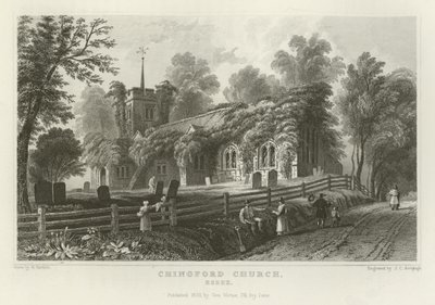 Kościół Chingford, Essex autorstwa William Henry Bartlett