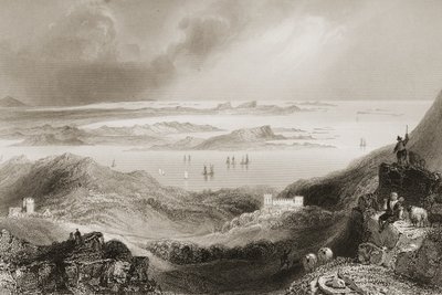 Zamek Clifden, Connemara, hrabstwo Galway, z „Krajobrazy i starożytności Irlandii” George