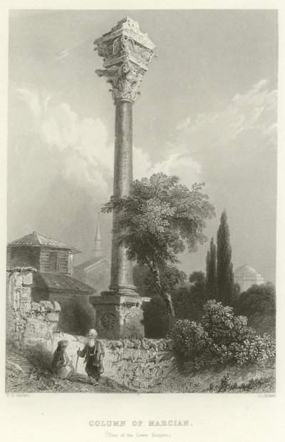 Kolumna Marcjana, Konstantynopol autorstwa William Henry Bartlett