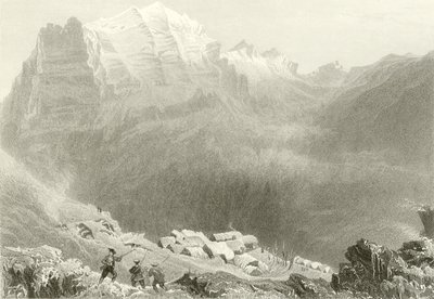 Dormeilleuse, Wysokie Alpy, miejsce pracy Felixa Neffsa autorstwa William Henry Bartlett
