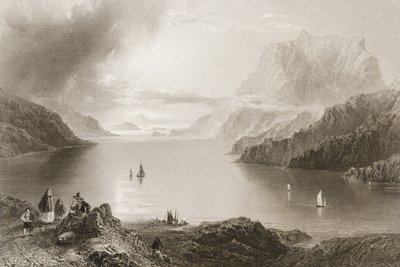 Góra Orła, Killeries, Connemara, hrabstwo Galway, z „Scenery and Antiquities of Ireland” George
