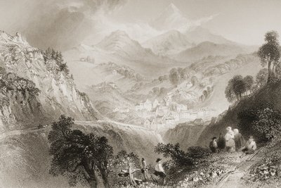 Enniskerry, hrabstwo Wicklow, z „Krajobrazy i starożytności Irlandii” George