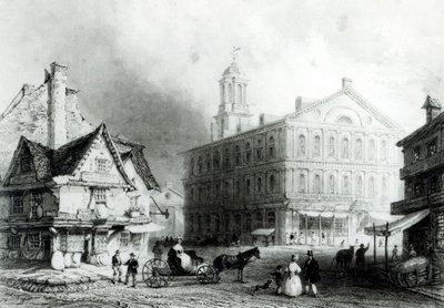 Faneuiel Hall, Boston autorstwa William Henry Bartlett