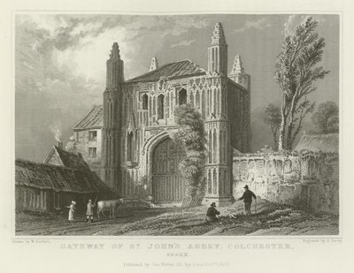 Brama opactwa św. Jana, Colchester, Essex autorstwa William Henry Bartlett