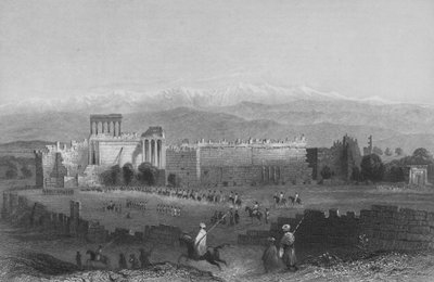 Ogólny widok Balbec i Anti-Libanus autorstwa William Henry Bartlett