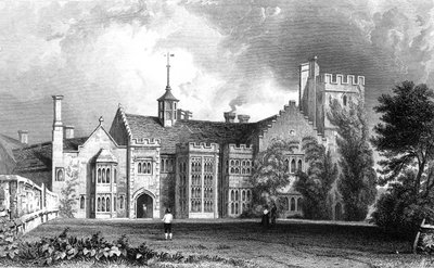Horeham Hall, niedaleko Thaxted, Essex, grawerowane przez Johna Carr Armytage, 1831 autorstwa William Henry Bartlett