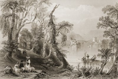 Innisfallen, Killarney Lake, Hrabstwo Killarney, z „Krajobrazy i starożytności Irlandii” George