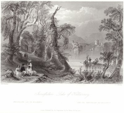 Innisfallen, Jezioro Killarney autorstwa William Henry Bartlett