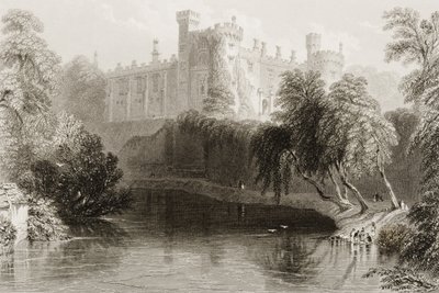 Zamek Kilkenny, hrabstwo Kilkenny, Irlandia, z książki "Scenery and Antiquities of Ireland" George