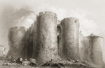 Zamek króla Jana, Limerick, Irlandia, z „Krajobrazy i starożytności Irlandii” George