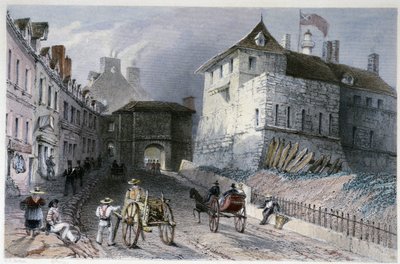 La porte „”Priscott Gate”” w Quebec City, Kanada – w „Kanadyjskiej scenerii ilustrowanej” Williama Henry