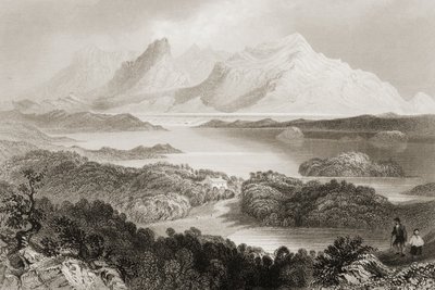 Jezioro Garromin, Connemara, hrabstwo Galway, z „Scenery and Antiquities of Ireland” George