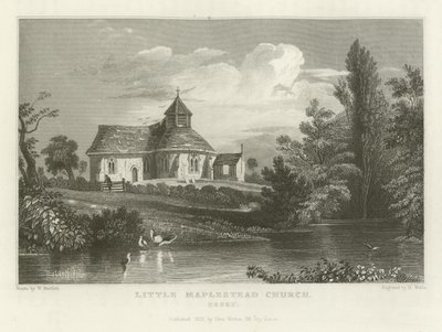 Kościół Little Maplestead, Essex autorstwa William Henry Bartlett