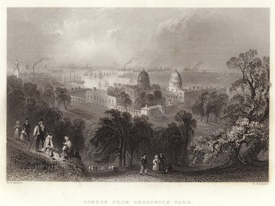 Londyn z Greenwich Park autorstwa William Henry Bartlett