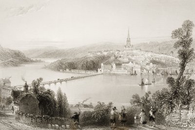 Londonderry, County Londonderry, Irlandia Północna, z „Scenery and Antiquities of Ireland” George