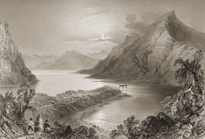 Lough Inagh, Connemara, hrabstwo Galway, z „Krajobrazy i starożytności Irlandii” George