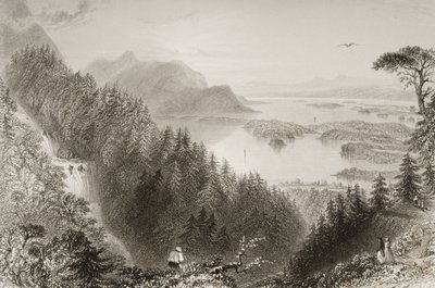 Lower and Turk Lakes, County Killarney, Irlandia, z „Scenery and Antiquities of Ireland” George