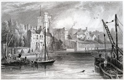 Maidstone na wodzie, Kent, 1832 r. autorstwa William Henry Bartlett