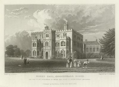Marks Hall, Coggeshall, Essex, siedziba pani Honeywood autorstwa William Henry Bartlett