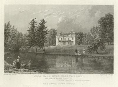 Moor Hall, niedaleko Harlow, Essex, siedziba Thomasa Perry, Esquire autorstwa William Henry Bartlett