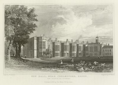 New Hall, niedaleko Chelmsford, Essex, obecnie zajmowany jako klasztor zakonny autorstwa William Henry Bartlett