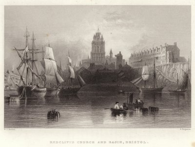 Kościół Redcliffe i Basen, Bristol autorstwa William Henry Bartlett
