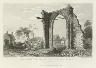 Pozostałości klasztoru Bycknacre, Essex, niedaleko Danbury autorstwa William Henry Bartlett