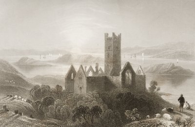 Opactwo Roserk, hrabstwo Mayo, Irlandia, z „Scenery and Antiquities of Ireland” George