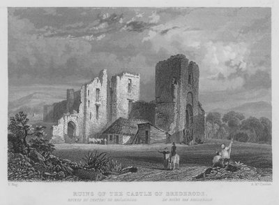 Ruiny zamku Brederode (grafika) autorstwa William Henry Bartlett