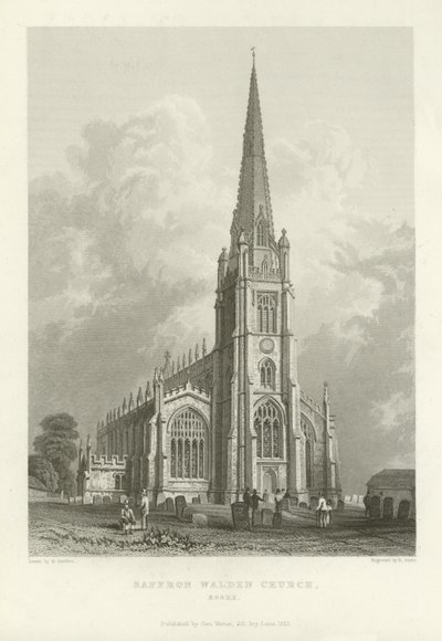 Saffron Walden Church, Essex autorstwa William Henry Bartlett