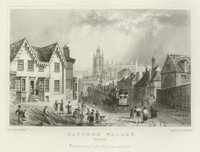Szafran Walden, Essex autorstwa William Henry Bartlett