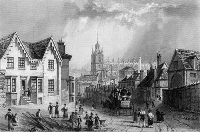 Szafran Walden, Essex, grawerowane przez Charlesa Mottrama, 1832 autorstwa William Henry Bartlett