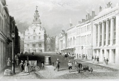 State Street, Boston, grawerowane przez S.Lacey autorstwa William Henry Bartlett
