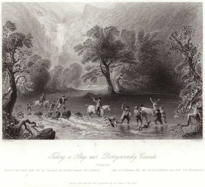 Jeleń w pobliżu Derrycunnihy autorstwa William Henry Bartlett
