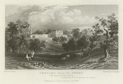 Terling Place, Essex, siedziba generała Strutta autorstwa William Henry Bartlett