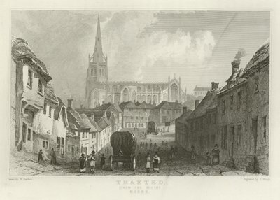 Thaxted, z południa, Essex autorstwa William Henry Bartlett