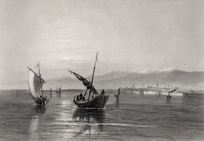 Bałkany, Bułgaria, z okolic Widden, rycina J. Godfrey autorstwa William Henry Bartlett