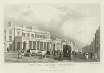 Rynek kukurydzy, Colchester, Essex autorstwa William Henry Bartlett