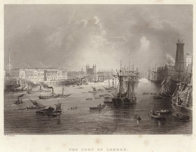 Port w Londynie autorstwa William Henry Bartlett