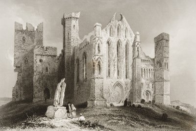 Skała Cashel, hrabstwo Tipperary, Irlandia, z „Krajobrazy i starożytności Irlandii” George
