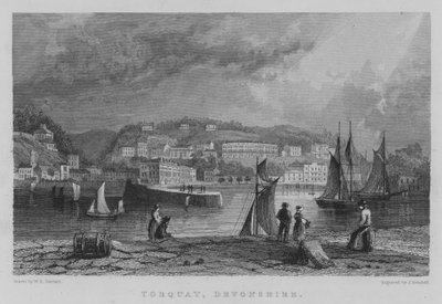 Torquay, Devonshire (grawerowanie) autorstwa William Henry Bartlett