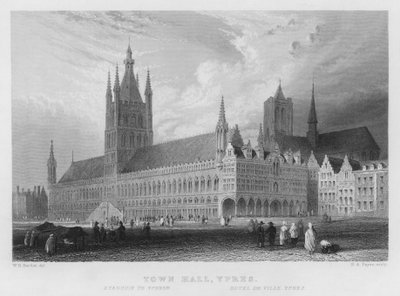 Ratusz, Ypres (grafika) autorstwa William Henry Bartlett
