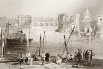 Widok Galway z Claddagh, hrabstwo Galway, Irlandia, z „Scenery and Antiquities of Ireland” George